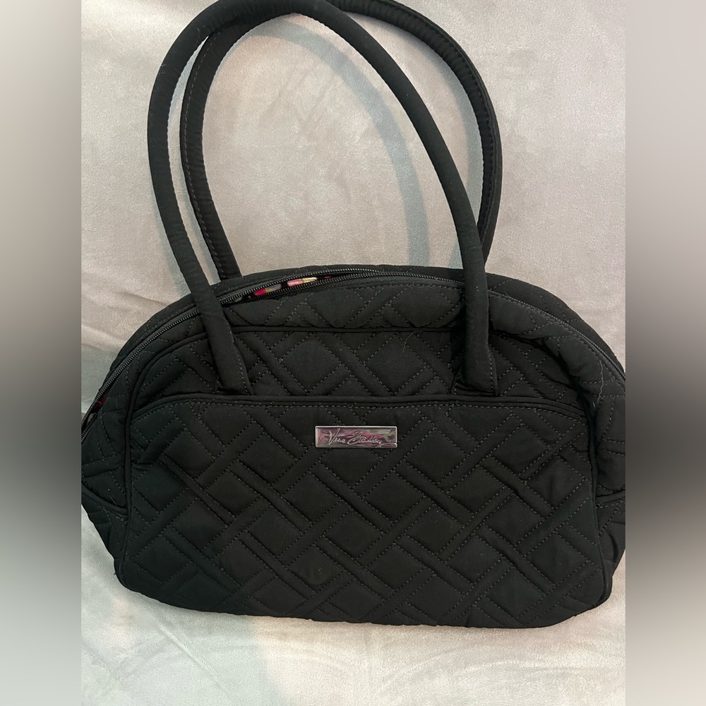 Vera Bradley Black Quilted Satchel